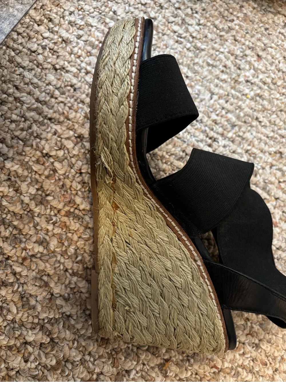 Arturo Chiang Black Platform Wedge Sandals Size 9